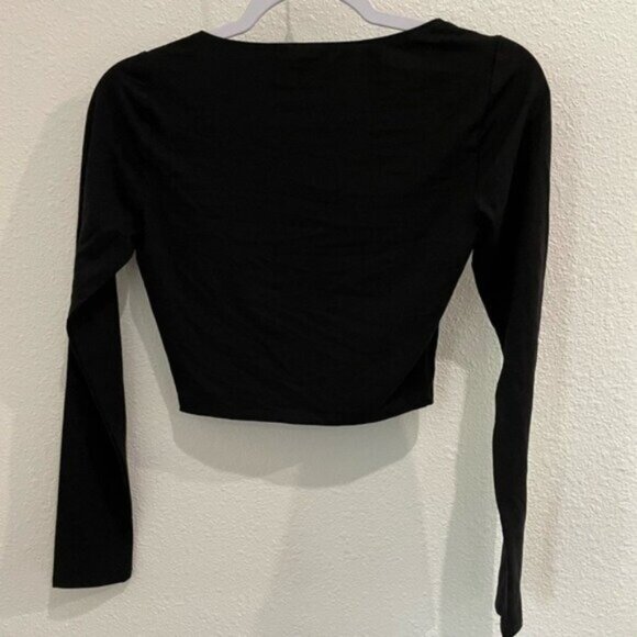 Reformation Elevated Basic Square Neck Top Long Sleeve Stretch Feminine - Picture 7 of 7